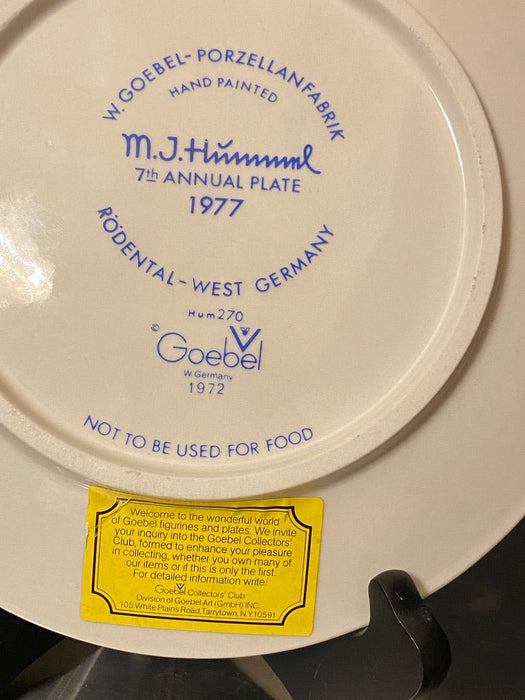 Annual Plate 1977 AppleTree BoyVintage Goebel Hummel Annual Plate # 270-EZ Jewelry and Decor