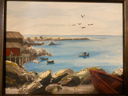 M. Barileti, Sound of Ocean, Framed Original Oil Painting, 14.5” x 12.5”x.75”-EZ Jewelry and Decor