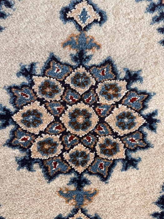 Persian Hand Knotted Small Rug- Nain Design, Wool & Silk accent, 23” x 16”-EZ Jewelry and Decor