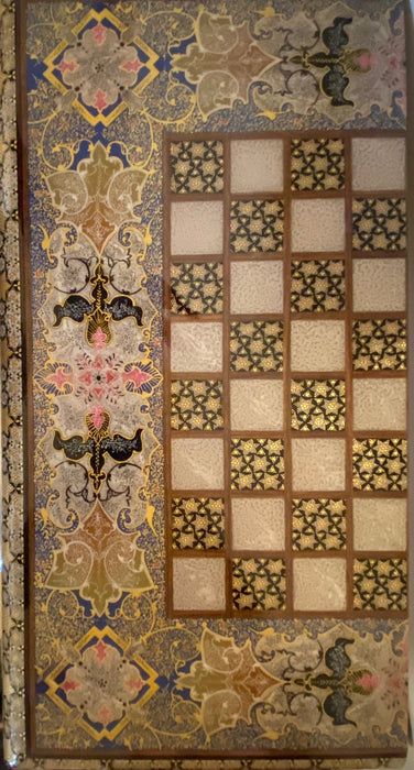 Gorgeous Persian Handcrafted Backgammon And Chess Micro Mosaic, Khatamkari.-EZ Jewelry and Decor