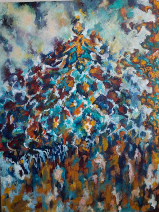 Roya Mansourkhani, Isfahan II,2014,Oil on Canvas 48.5"x 36".-EZ Jewelry and Decor