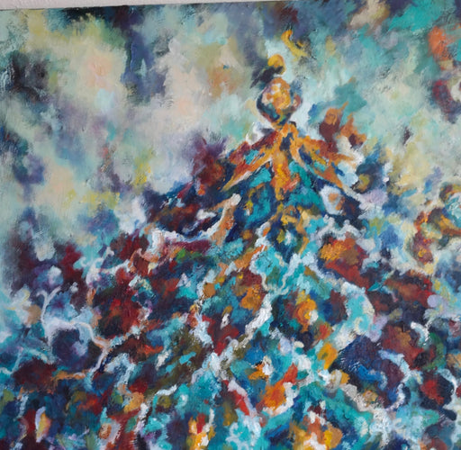 Roya Mansourkhani, Isfahan II,2014,Oil on Canvas 48.5"x 36".-EZ Jewelry and Decor