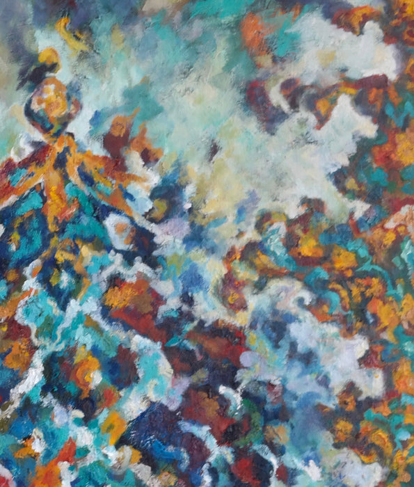 Roya Mansourkhani, Isfahan II,2014,Oil on Canvas 48.5"x 36".-EZ Jewelry and Decor