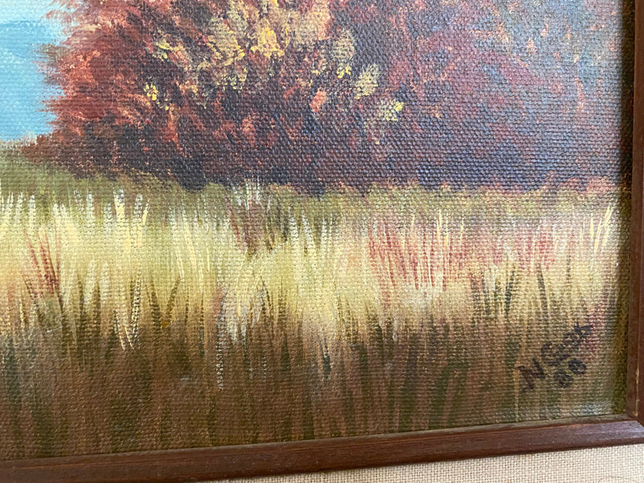 N. Cook, Fall, Framed Original Oil Painting,-EZ Jewelry and Decor