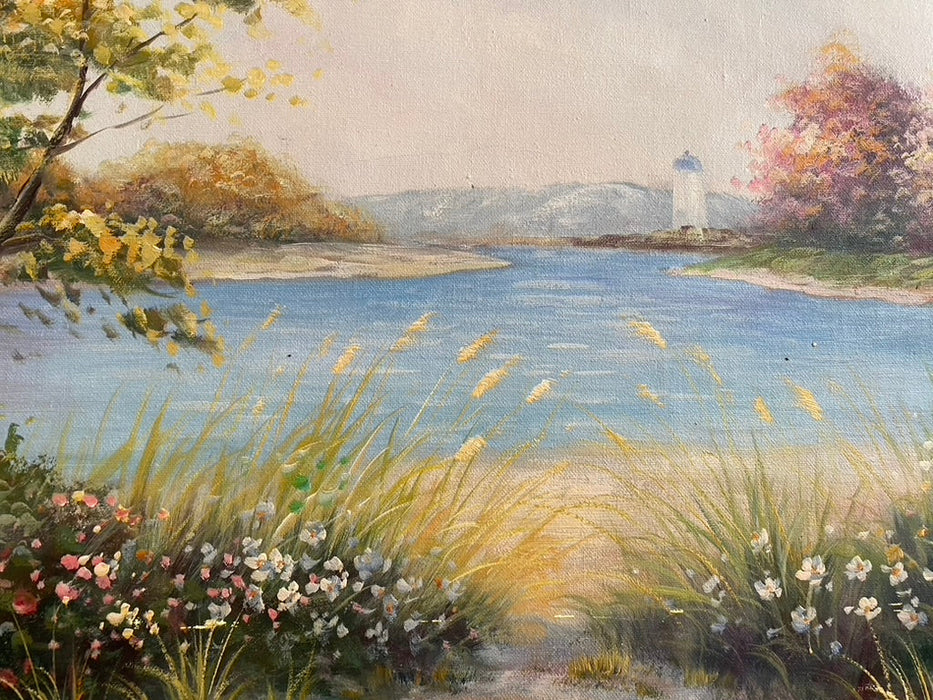 T. Manley, Untitled, Framed Original Landscape Oil Painting. 24.5” x 30”-EZ Jewelry and Decor