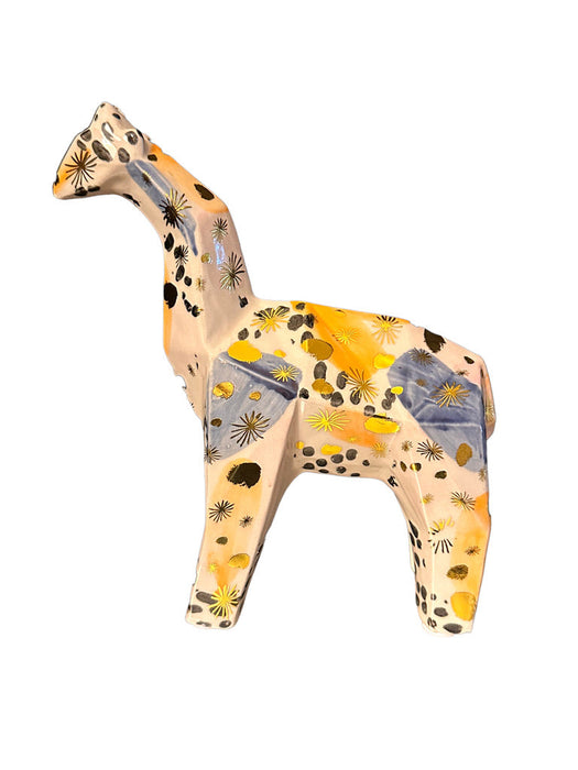 Vintage Pier One Porcelain Giraffe Figurine Abstract Cubist Geometric Porcelain Giraffe Figurine,. 8" T, 3" W, 7" D.-EZ Jewelry and Decor