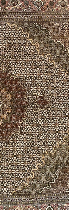 Persian Tabriz Mahi Rug, Hand Knotted Rug, Silk & Wool, 6'6"x6'6"-EZ Jewelry and Decor