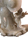Rare Hand Carved Jade Statue: Man, Child, & Koi Fish on Carved Wooden Stand, 7.8” T, Japanese Sculpture-EZ Jewelry and Decor