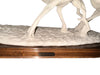 Vintage "Racing Greyhounds" by A. Belcari for Nuovo Capodimonte, White Bisque-ware on Wood, Greyhounds Sculpture, Made in Italy, Marked-EZ Jewelry and Decor