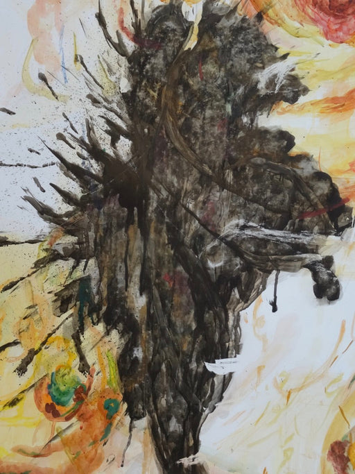 Original Large Water color painting on paper, 80" x 60", The Illuminating and Shadow,-EZ Jewelry and Decor