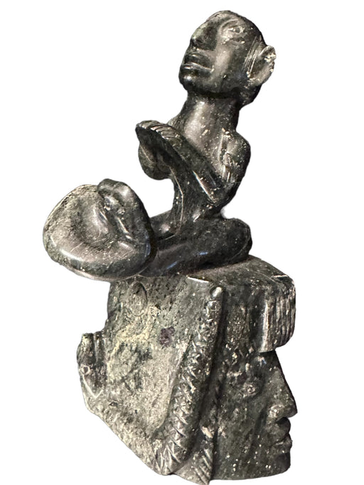 Vintage African Carved Stone Sculpture  5” T. African Sculpture Offering to God-EZ Jewelry and Decor