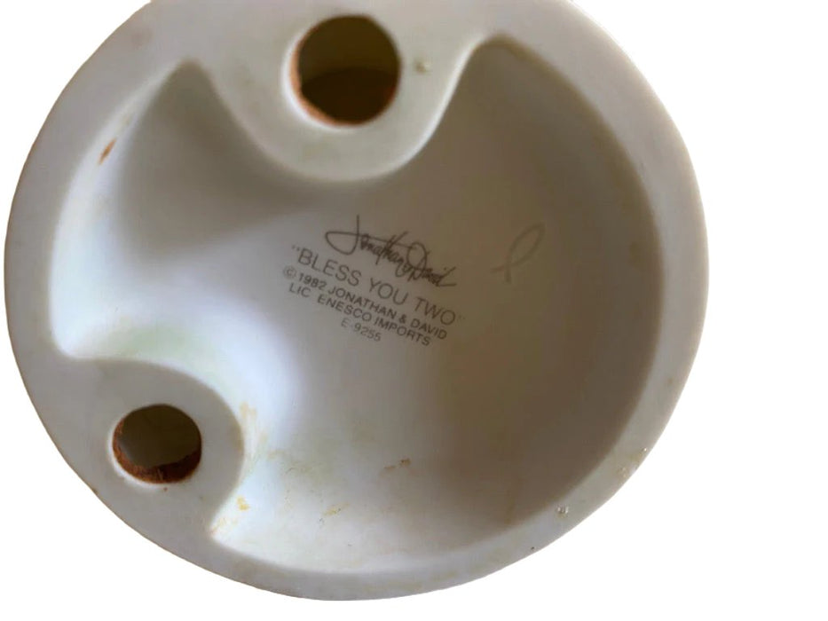 Vintage 1982 JONATHAN & DAVID, “Bless you two” Porcelain Figurine-EZ Jewelry and Decor