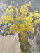 Golden Flowers Abstract Painting, Framed Original Painting, by R. Mansourkhani, 30.5” x  26”-EZ Jewelry and Decor