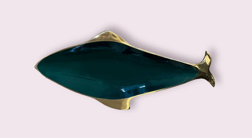 Large Fish Trays, Enameled Tray in Blue, Black, Green. Serving Tray/ Shelf Décor, Dresser Tray, Enameled Painted.16" L, 7" W.-EZ Jewelry and Decor