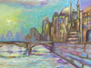 Roya Mansourkhani, Sundown Above A City, Acrylic, 23” x 50”-EZ Jewelry and Decor