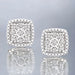 Luxury Diamond Cushion Cluster Stud Earrings (1/10 ct. t.w.) in Sterling Silver-EZ Jewelry and Decor