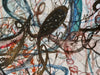 Original Abstract Art, Dancing with Words, mix media , By R. Mansourkhani,30" x 47.5"-EZ Jewelry and Decor