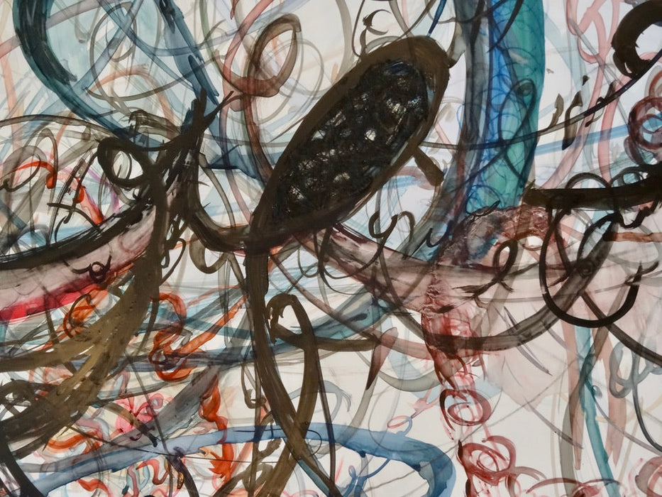 Original Abstract Art, Dancing with Words, mix media , By R. Mansourkhani,30" x 47.5"-EZ Jewelry and Decor