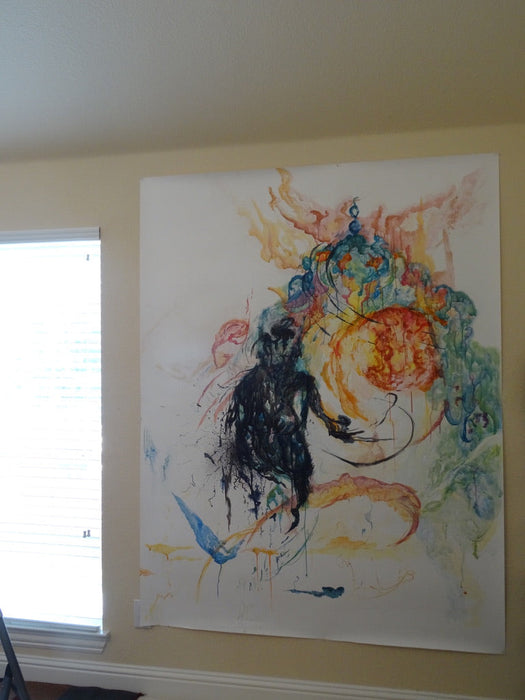 Roya Mansourkhani, Forbidden Dream, Water-mix Media on Paper,2013-EZ Jewelry and Decor