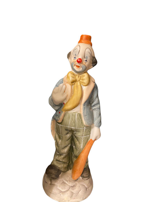 Vintage Set Of Three  Ceramic Clown, Two Playing Saxophone, 8” T-EZ Jewelry and Decor