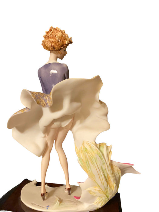 Vintage Giuseppe Armani "The Umbrella – Autumn” Figurine With Box 14.5"t , Hand Made, Hand Painted, Rare Retired, Signed-EZ Jewelry and Decor