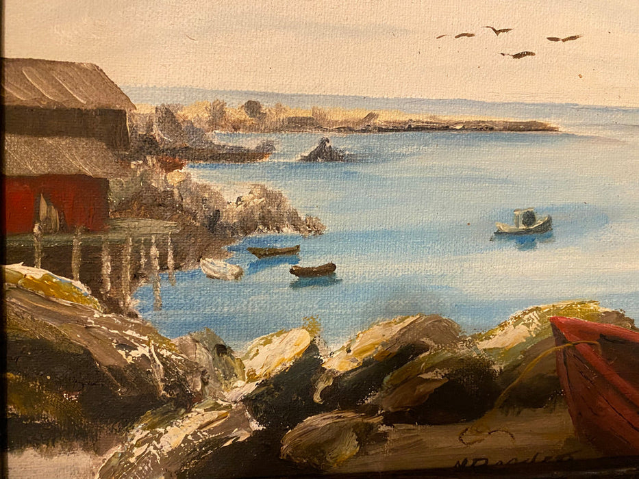 M. Barileti, Sound of Ocean, Framed Original Oil Painting, 14.5” x 12.5”x.75”-EZ Jewelry and Decor