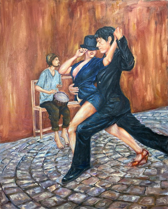 Roya Mansourkhani, Argentine Tango, Oil, 60” x 48”-EZ Jewelry and Decor