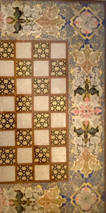 Gorgeous Persian Handcrafted Backgammon And Chess Micro Mosaic, Khatamkari.-EZ Jewelry and Decor