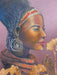 R. Mansourkhani, African Beauty, Original Framed Painting/ Drawing, mixed media 38” x 26”-EZ Jewelry and Decor