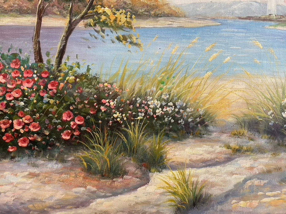 T. Manley, Untitled, Framed Original Landscape Oil Painting. 24.5” x 30”-EZ Jewelry and Decor