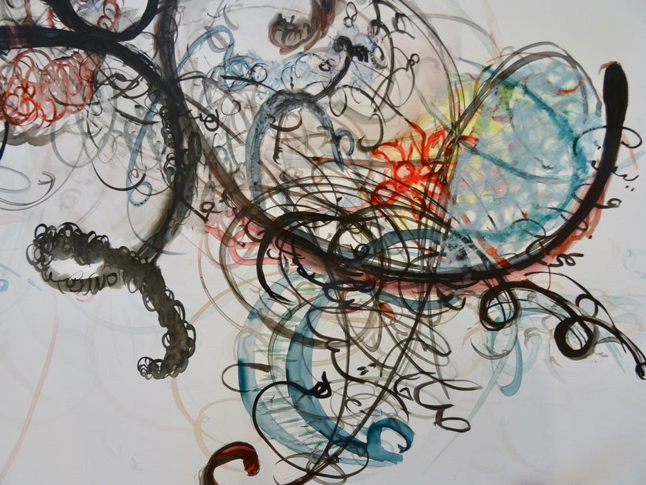 Original Abstract Art, Dancing with Words, mix media , By R. Mansourkhani,30" x 47.5"-EZ Jewelry and Decor