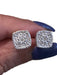 Luxury Diamond Cushion Cluster Stud Earrings (1/10 ct. t.w.) in Sterling Silver-EZ Jewelry and Decor