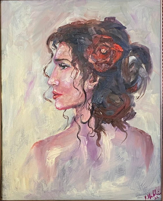 R.Mansourkhani, Rosa, Framed Original Oil Painting, 24” x 20”-EZ Jewelry and Decor