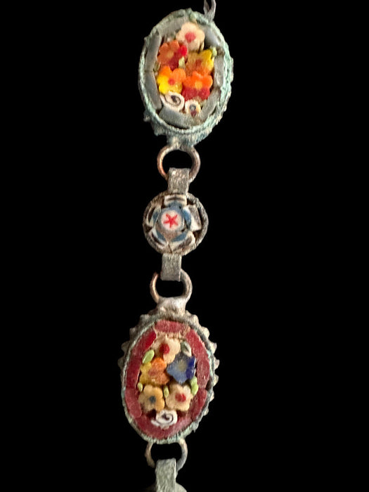 Antique Italian Mili Fiori Micro Mosiac BraceletAnd Two Brooches Set, Gift Boxed-EZ Jewelry and Decor