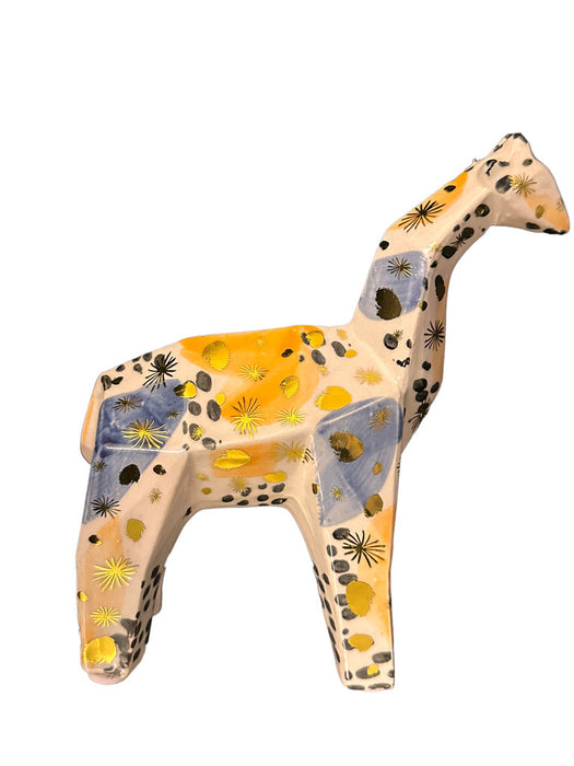 Vintage Pier One Porcelain Giraffe Figurine Abstract Cubist Geometric Porcelain Giraffe Figurine,. 8" T, 3" W, 7" D.-EZ Jewelry and Decor