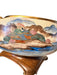 Antique Japanese Satsuma 8.5in Bowl on Wooden Stand, Hand Made & painted. Taisho period Signed & Trimmed in Gold-EZ Jewelry and Decor