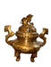 Antique Early 20th Century Large Solid Brass Foo Dog Incense Burner Stands 18 in Tall , Chinese Antique Burner.-EZ Jewelry and Decor