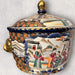 Vintage Chinese Porcelain Hand-painted Decorative Tureen with Lion Shape Handles. 11in x12in-EZ Jewelry and Decor