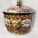 Vintage Chinese Porcelain Hand-painted Decorative Tureen with Lion Shape Handles. 11in x12in-EZ Jewelry and Decor