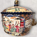 Vintage Chinese Porcelain Hand-painted Decorative Tureen with Lion Shape Handles. 11in x12in-EZ Jewelry and Decor