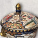 Vintage Chinese Porcelain Hand-painted Decorative Tureen with Lion Shape Handles. 11in x12in-EZ Jewelry and Decor