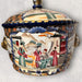 Vintage Chinese Porcelain Hand-painted Decorative Tureen with Lion Shape Handles. 11in x12in-EZ Jewelry and Decor
