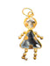 14K Gold Three People Pendants/Charm With Colored Gemstone . vintage-EZ Jewelry and Decor