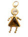 14K Gold Three People Pendants/Charm With Colored Gemstone . vintage-EZ Jewelry and Decor