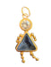 14K Gold Three People Pendants/Charm With Colored Gemstone . vintage-EZ Jewelry and Decor