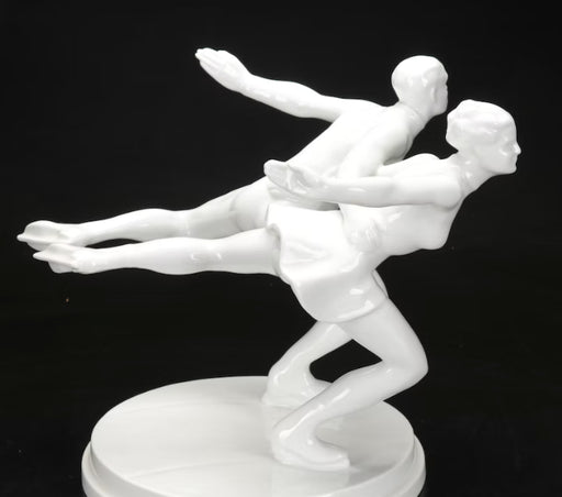 Retired Rare Herend "Olympic Sport: Ice Skaters"  Porcelain Figurine Vintage Hungarian porcelain sculpture  No. 5786-EZ Jewelry and Decor