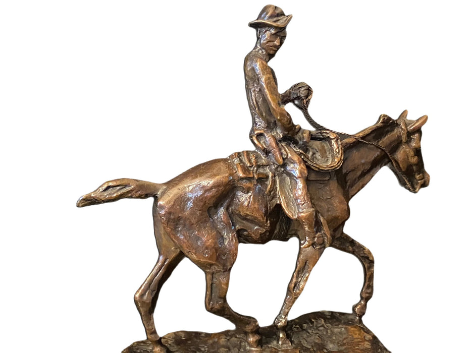 Charles Marion Russell Will Rogers, Bronze With PatinaSigned And Monogrammed On Base: Cm Russell-EZ Jewelry and Decor