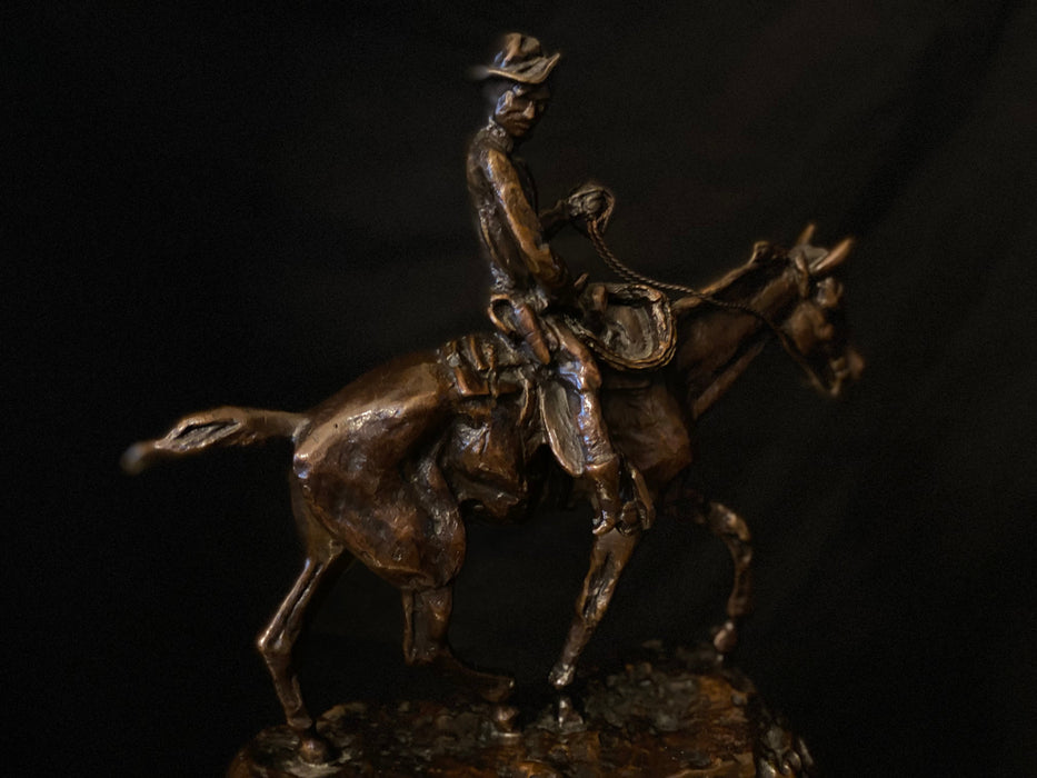 Charles Marion Russell Will Rogers, Bronze With PatinaSigned And Monogrammed On Base: Cm Russell-EZ Jewelry and Decor