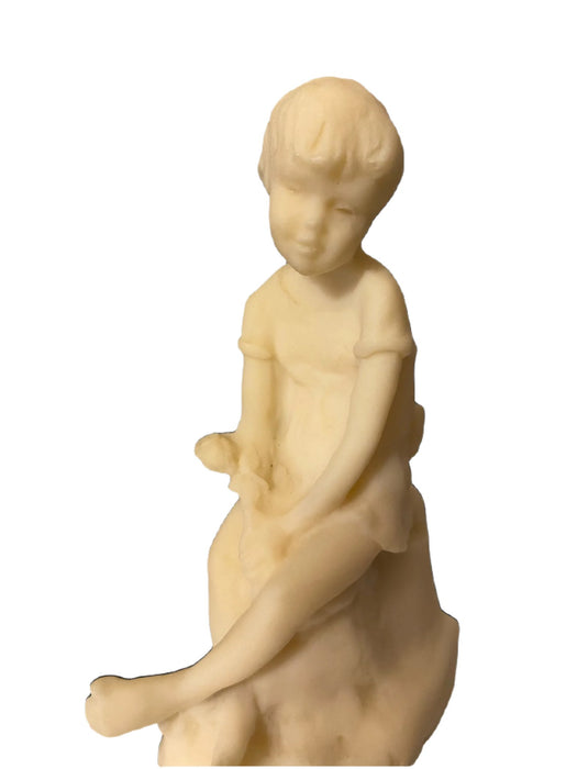 Vintage Avondale “Melissa” Little Girl Figurine. Hand Crafted, Crushed Glass, Signed.  5.5” T-EZ Jewelry and Decor