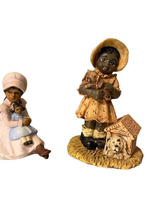 John Hagara “ Theresa” &  A Little girl with Puppies. 3.75” 2”-EZ Jewelry and Decor